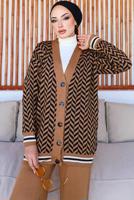 Tesettür giyim KAHVE PANTOLONLU TRİKO TAKIM T 40032