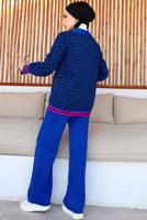 Tesettür giyim LACİVERT PANTOLONLU TRİKO TAKIM T 40032