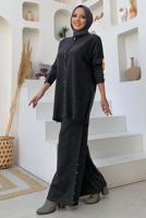 Tesettür giyim GRİ TRİKO PANTOLONLU TAKIM T 40332