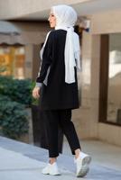 Tesettür giyim GRİ BLOK DESENLİ PANTOLONLU TAKIM T 4102