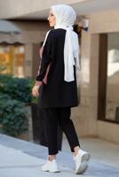 Tesettür giyim PUDRA BLOK DESENLİ PANTOLONLU TAKIM T 4102