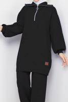 Tesettür giyim SİYAH PANTOLONLU TRİKO TAKIM T 41421