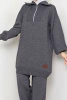 Tesettür giyim GRİ PANTOLONLU TRİKO TAKIM T 41421