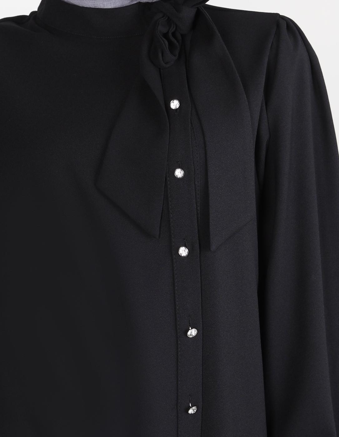 Hijab clothing BLACK T 44176 ALVİNA SARA CREP 2Lİ PANT TK 38/46 TEK40