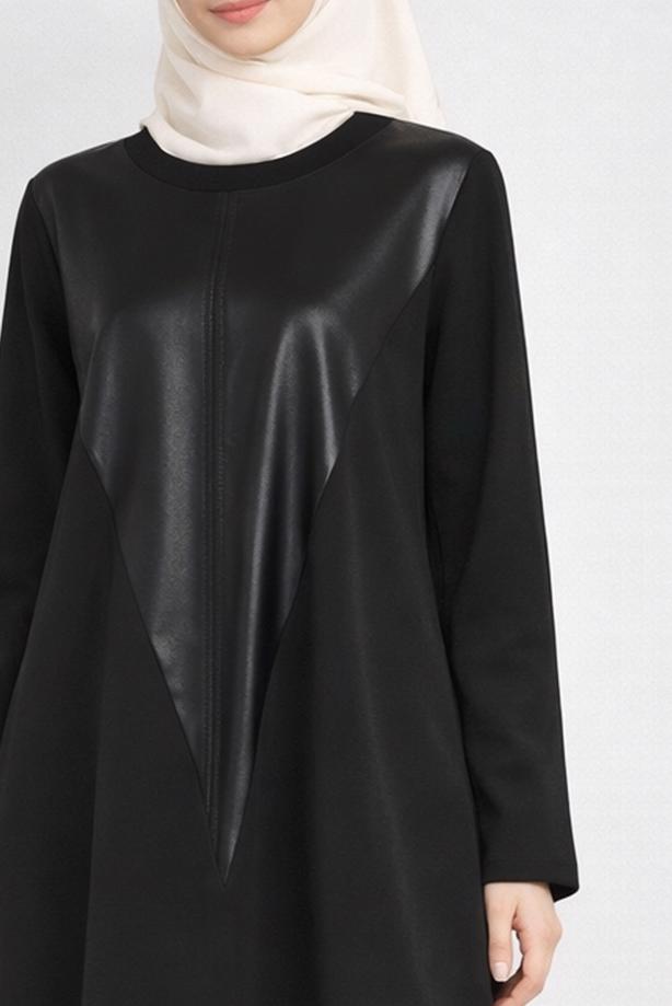 Tesettür giyim SİYAH ALVİNA PANTOLONLU TAKIM T 44288 - TRENDTESETTÜR