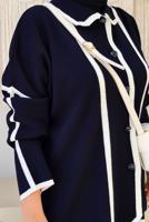 Tesettür giyim LACİVERT TRİKO PANTOLONLU TAKIM T 50332