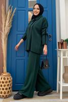 Tesettür giyim YEŞİL TRİKO PANTOLONLU TAKIM T 50332