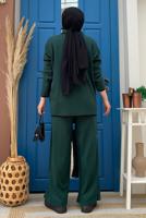 Tesettür giyim YEŞİL TRİKO PANTOLONLU TAKIM T 50332