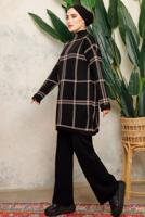 Tesettür giyim SİYAH PANTOLONLU TRİKO TAKIM T 5308