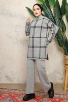 Tesettür giyim GRİ PANTOLONLU TRİKO TAKIM T 5308