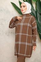 Tesettür giyim TABA PANTOLONLU TRİKO TAKIM T 5308