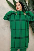 Tesettür giyim YEŞİL PANTOLONLU TRİKO TAKIM T 5308