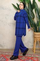 Tesettür giyim LACİVERT PANTOLONLU TRİKO TAKIM T 5308