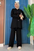 Tesettür giyim SİYAH PANTOLONLU TRİKO TAKIM T 54222