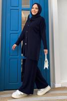 Tesettür giyim LACİVERT PANTOLONLU TRİKO TAKIM T 54222