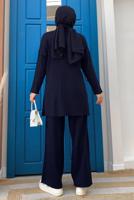 Tesettür giyim LACİVERT PANTOLONLU TRİKO TAKIM T 54222