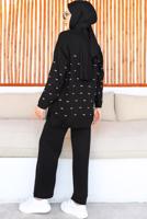 Tesettür giyim SİYAH PANTOLONLU TRİKO TAKIM T 60032