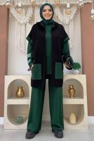 Tesettür giyim YEŞİL PANTOLONLU TRİKO TAKIM T 61222