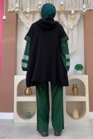 Tesettür giyim YEŞİL PANTOLONLU TRİKO TAKIM T 61222