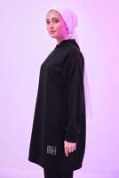 Hijab clothing BLACK HOODED PANTS SUIT T 6253