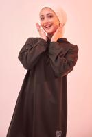 Tesettür giyim KAHVE KAPÜŞONLU PANTOLONLU TAKIM T 6253