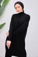 Tesettür giyim SİYAH PANTOLONLU TAKIM T 6508