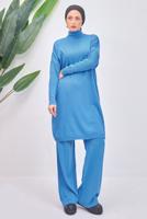 Tesettür giyim MAVİ PANTOLONLU TAKIM T 6508