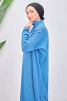 Tesettür giyim MAVİ PANTOLONLU TAKIM T 6508