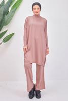 Tesettür giyim PUDRA PANTOLONLU TAKIM T 6508