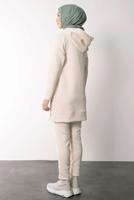 Hijab clothing BEIGE HOODED PANTS SUIT T 6605