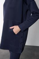 Tesettür giyim LACİVERT KAPÜŞONLU SCUBA PANTOLONLU TAKIM T 6605