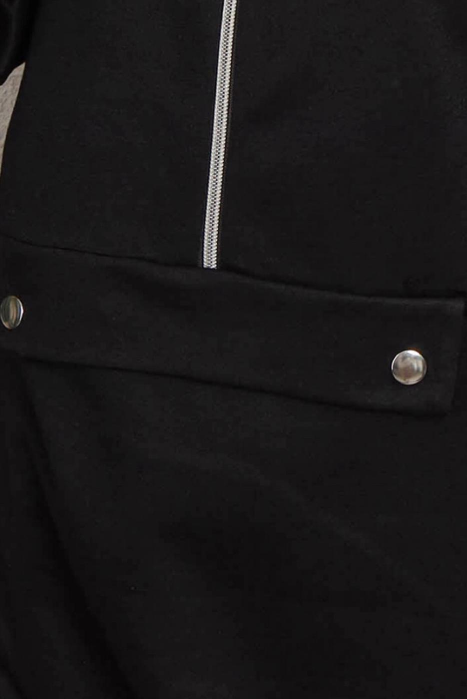 Tesettür giyim SİYAH FERMUARLI İKİLİ PANTOLONLU TAKIM T 8143