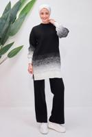 Tesettür giyim SİYAH PANTOLONLU TRİKO TAKIM T 8708