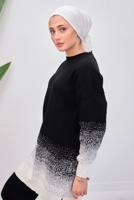 Tesettür giyim SİYAH PANTOLONLU TRİKO TAKIM T 8708