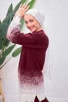 Tesettür giyim BORDO PANTOLONLU TRİKO TAKIM T 8708