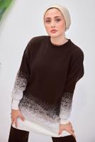 Tesettür giyim KAHVE PANTOLONLU TRİKO TAKIM T 8708