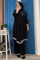 Hijab clothing BLACK KNITWEAR PANTS SUIT T 90332
