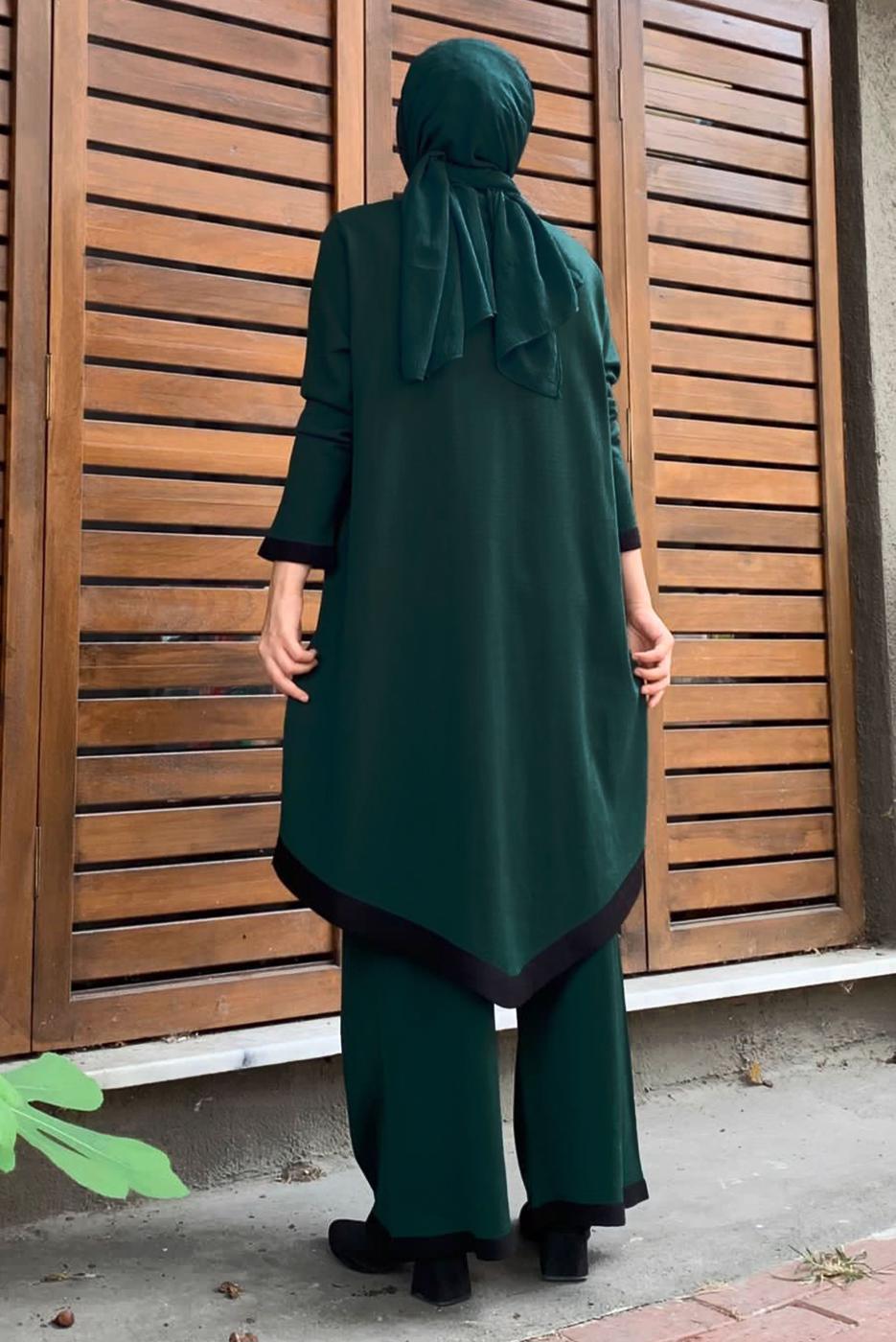 Hijab clothing GREEN KNITWEAR PANTS SUIT T 90332