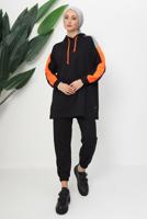Hijab clothing BLACK HOODED PANTS SUIT T 9943