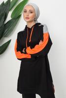 Hijab clothing BLACK HOODED PANTS SUIT T 9943