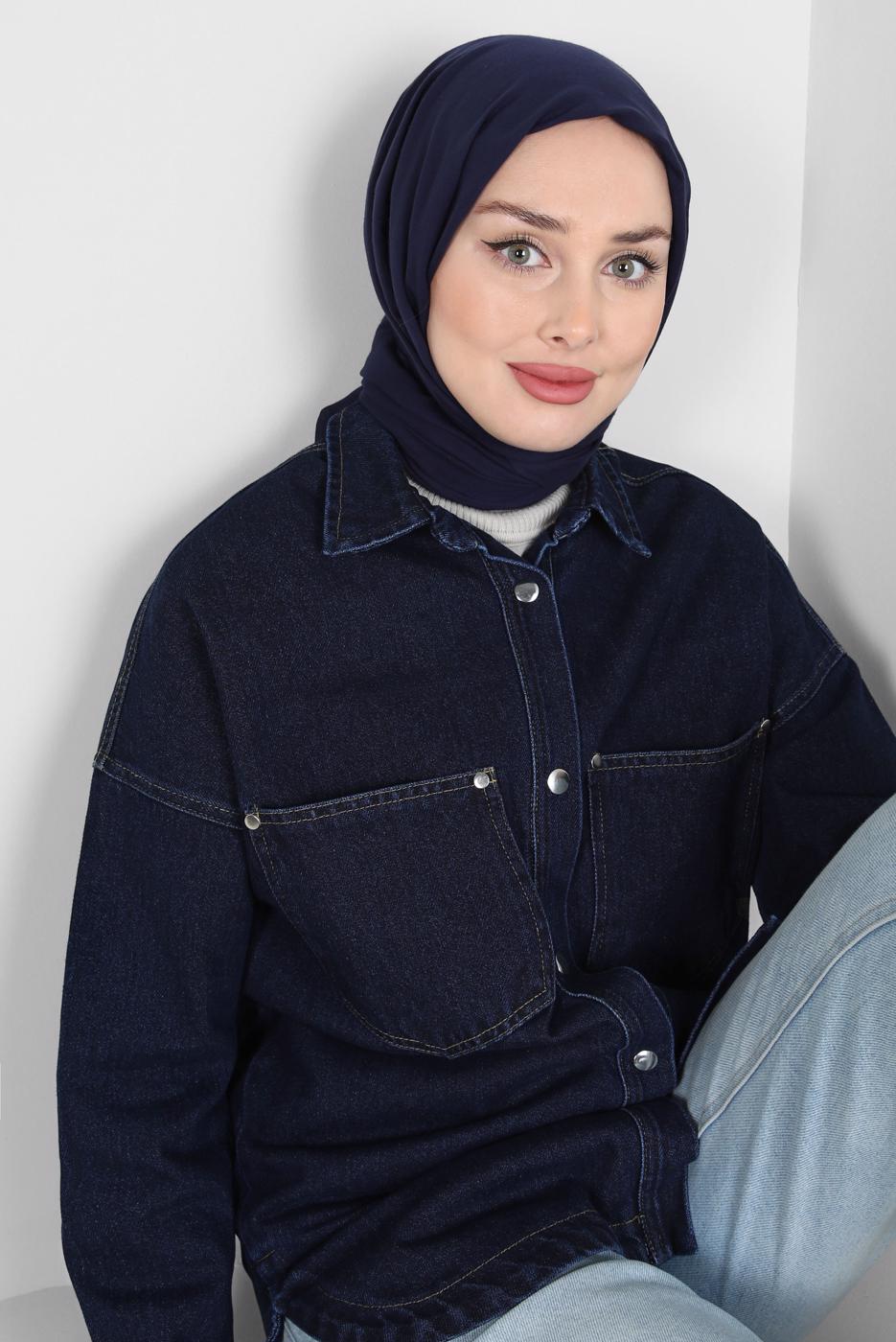 Vêtements hijab BLEU MARINE CHEMISE EN JEAN T 0501-1