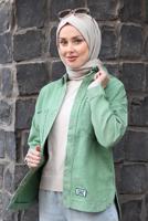 Vêtements hijab VERT CHEMISE EN JEAN T 0501