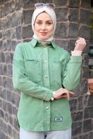 Vêtements hijab VERT CHEMISE EN JEAN T 0501