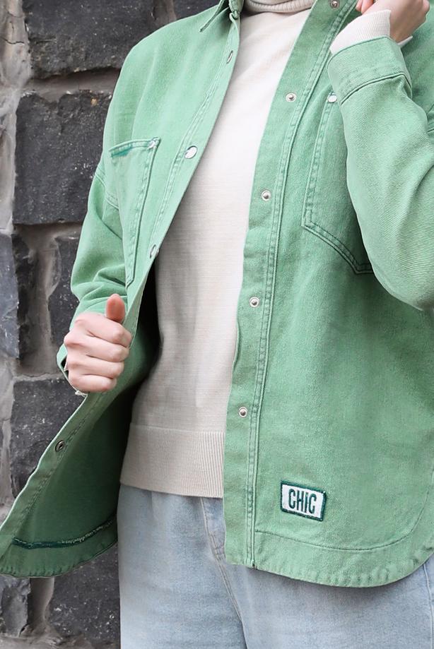 Vêtements hijab VERT CHEMISE EN JEAN T 0501 - TRENDTESETTÜR