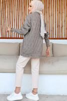 Tesettür giyim VİZON DESENLİ TRİKO TUNİK T 0863