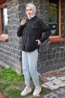 Tesettür giyim SİYAH KAŞE GÖMLEK T 1511