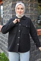 Tesettür giyim SİYAH KAŞE GÖMLEK T 1511