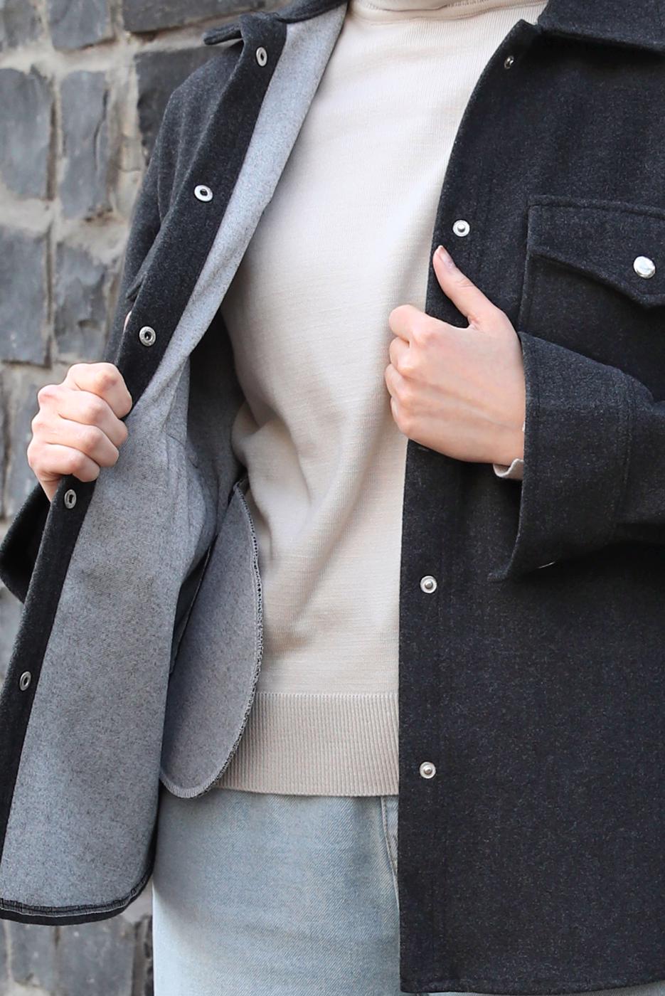 Tesettür giyim SİYAH KAŞE GÖMLEK T 1511