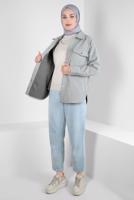 Tesettür giyim GRİ KAŞE GÖMLEK T 1511
