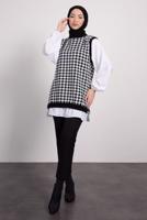 Hijab clothing BLACK PATTERNED KNIT TUNIC T 1846